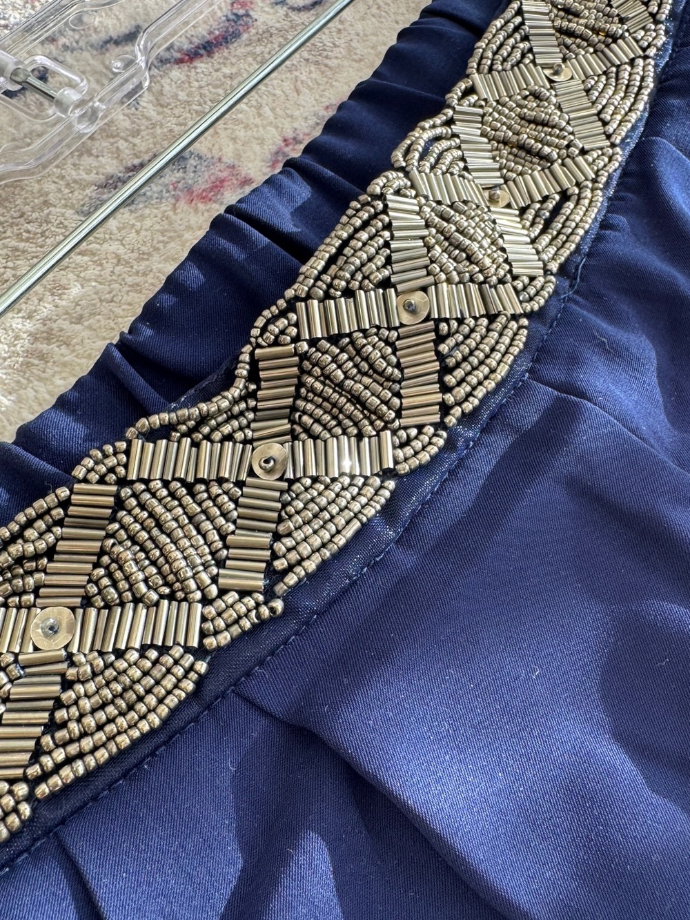 Azaka Straight Leg Pants in Navy Blue Size S